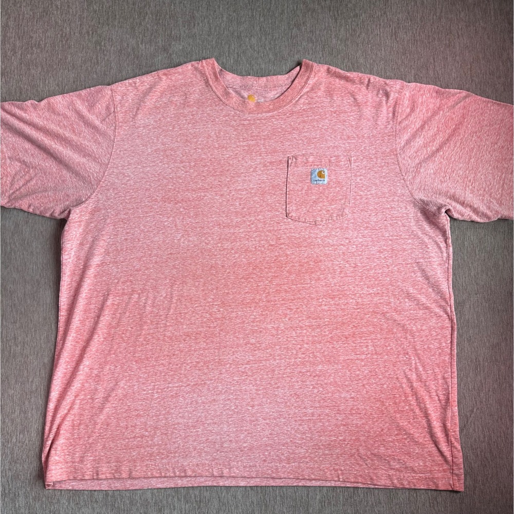Carhartt K87 Mens 3XL Original Fit Pocket T-Shirt Heather Coral Pink Tee